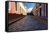 Colorful Narrow Street Of Old San Juan, Pr-George Oze-Framed Stretched Canvas