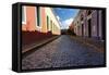 Colorful Narrow Street Of Old San Juan, Pr-George Oze-Framed Stretched Canvas