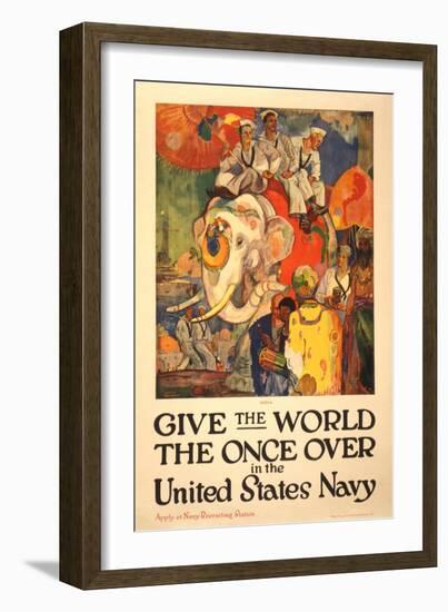 Colorful Navy Recruitment Poster-null-Framed Art Print