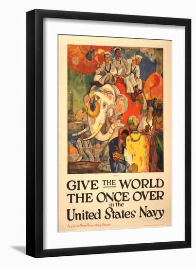 Colorful Navy Recruitment Poster-null-Framed Art Print