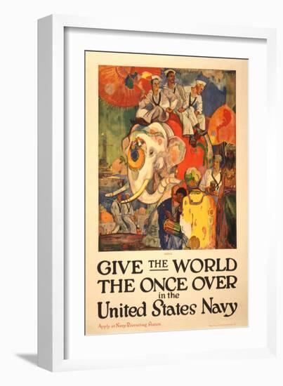 Colorful Navy Recruitment Poster-null-Framed Art Print