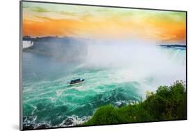 Colorful Niagara Falls Sunset-null-Mounted Art Print