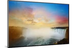 Colorful Niagara Falls Sunset-null-Mounted Art Print