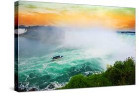 Colorful Niagara Falls Sunset-null-Stretched Canvas