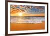 Colorful Ocean Beach Sunrise.-vrstudio-Framed Photographic Print