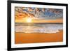 Colorful Ocean Beach Sunrise.-vrstudio-Framed Photographic Print