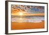 Colorful Ocean Beach Sunrise.-vrstudio-Framed Photographic Print