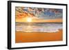 Colorful Ocean Beach Sunrise.-vrstudio-Framed Photographic Print