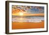 Colorful Ocean Beach Sunrise.-vrstudio-Framed Photographic Print