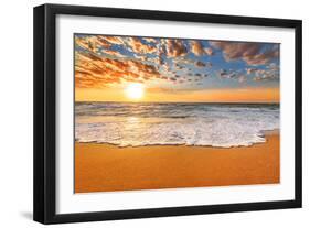 Colorful Ocean Beach Sunrise.-vrstudio-Framed Photographic Print