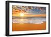 Colorful Ocean Beach Sunrise.-vrstudio-Framed Photographic Print