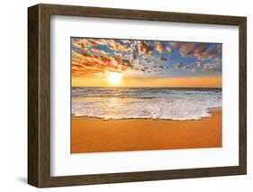 Colorful Ocean Beach Sunrise.-vrstudio-Framed Photographic Print