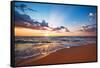 Colorful Ocean Beach Sunrise.-VRstudio-Framed Stretched Canvas