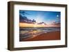 Colorful Ocean Beach Sunrise.-VRstudio-Framed Photographic Print