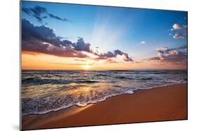 Colorful Ocean Beach Sunrise.-VRstudio-Mounted Photographic Print