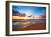 Colorful Ocean Beach Sunrise.-VRstudio-Framed Premium Photographic Print