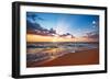 Colorful Ocean Beach Sunrise.-VRstudio-Framed Premium Photographic Print