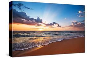 Colorful Ocean Beach Sunrise.-VRstudio-Stretched Canvas