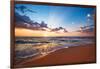 Colorful Ocean Beach Sunrise.-VRstudio-Framed Photographic Print