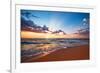 Colorful Ocean Beach Sunrise.-VRstudio-Framed Photographic Print