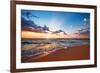 Colorful Ocean Beach Sunrise.-VRstudio-Framed Photographic Print