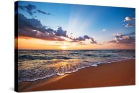 Colorful Ocean Beach Sunrise.-VRstudio-Stretched Canvas