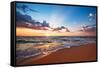 Colorful Ocean Beach Sunrise.-VRstudio-Framed Stretched Canvas