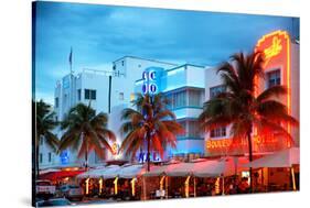 Colorful Ocean Drive - South Beach - Miami Beach Art Deco Distric - Florida-Philippe Hugonnard-Stretched Canvas