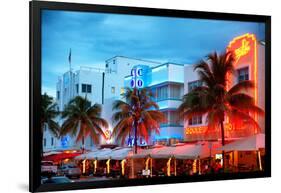 Colorful Ocean Drive - South Beach - Miami Beach Art Deco Distric - Florida-Philippe Hugonnard-Framed Premium Photographic Print