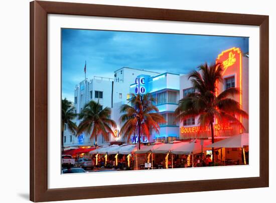 Colorful Ocean Drive - South Beach - Miami Beach Art Deco Distric - Florida-Philippe Hugonnard-Framed Photographic Print