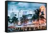 Colorful Ocean Drive - South Beach - Miami Beach Art Deco Distric - Florida-Philippe Hugonnard-Framed Stretched Canvas