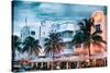 Colorful Ocean Drive - South Beach - Miami Beach Art Deco Distric - Florida-Philippe Hugonnard-Stretched Canvas