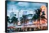 Colorful Ocean Drive - South Beach - Miami Beach Art Deco Distric - Florida-Philippe Hugonnard-Framed Stretched Canvas