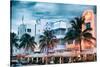 Colorful Ocean Drive - South Beach - Miami Beach Art Deco Distric - Florida-Philippe Hugonnard-Stretched Canvas
