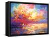 Colorful Ocean Sunset II-Leon Devenice-Framed Stretched Canvas