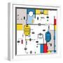 Colorful Pattern with Radio Scheme-harlowbutler-Framed Art Print