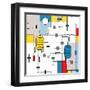 Colorful Pattern with Radio Scheme-harlowbutler-Framed Art Print