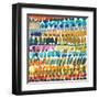 Colorful Patterns V Crop II-Cheryl Warrick-Framed Art Print