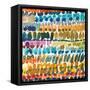 Colorful Patterns V Crop II-Cheryl Warrick-Framed Stretched Canvas