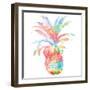 Colorful Pineapple Clean-Jace Grey-Framed Art Print