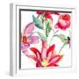 Colorful Pink Flowers, Pattern-Ateli-Framed Art Print