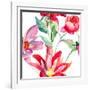 Colorful Pink Flowers, Pattern-Ateli-Framed Art Print