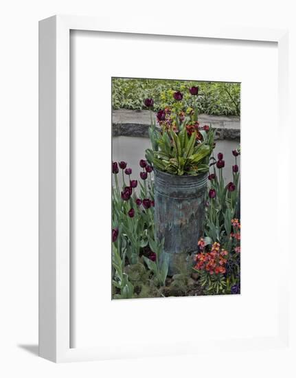 Colorful planters at entrance to Chanticleer Garden, Wayne, Pennsylvania.-Darrell Gulin-Framed Photographic Print