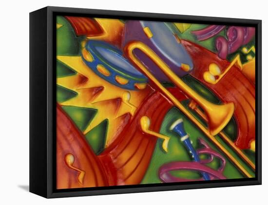 Colorful Poster Along the Riverwalk, New Orleans, Louisiana, USA-Adam Jones-Framed Stretched Canvas