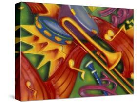 Colorful Poster Along the Riverwalk, New Orleans, Louisiana, USA-Adam Jones-Stretched Canvas