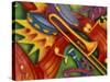 Colorful Poster Along the Riverwalk, New Orleans, Louisiana, USA-Adam Jones-Stretched Canvas