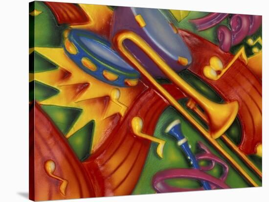Colorful Poster Along the Riverwalk, New Orleans, Louisiana, USA-Adam Jones-Stretched Canvas