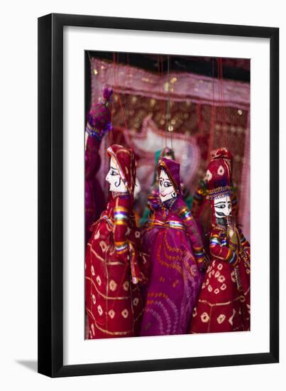 Colorful Puppets Hanging in a Shop in Udaipur, Rajasthan, India, Asia-Alex Treadway-Framed Photographic Print