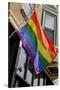 Colorful Rainbow Flag on Halsted Street in 'Boystown' the Gay Neighborhood in Chicago Northside-Alan Klehr-Stretched Canvas