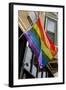 Colorful Rainbow Flag on Halsted Street in 'Boystown' the Gay Neighborhood in Chicago Northside-Alan Klehr-Framed Photographic Print